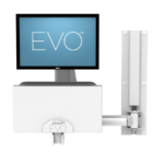 5 EVO Wall Arm Folded Up Keyboard and Worksurface in Stowed Position
